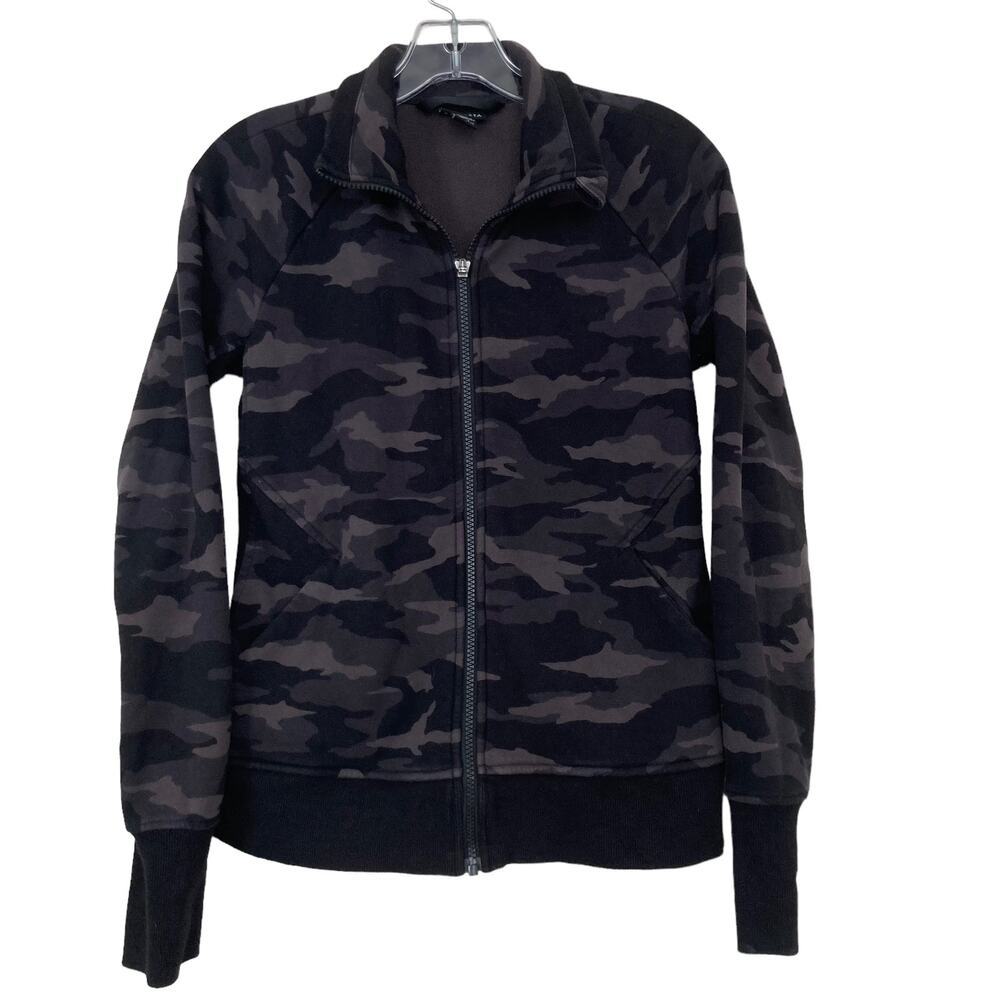 Athleta Triumph Black Camo Full Zip Hoodie Sz XS